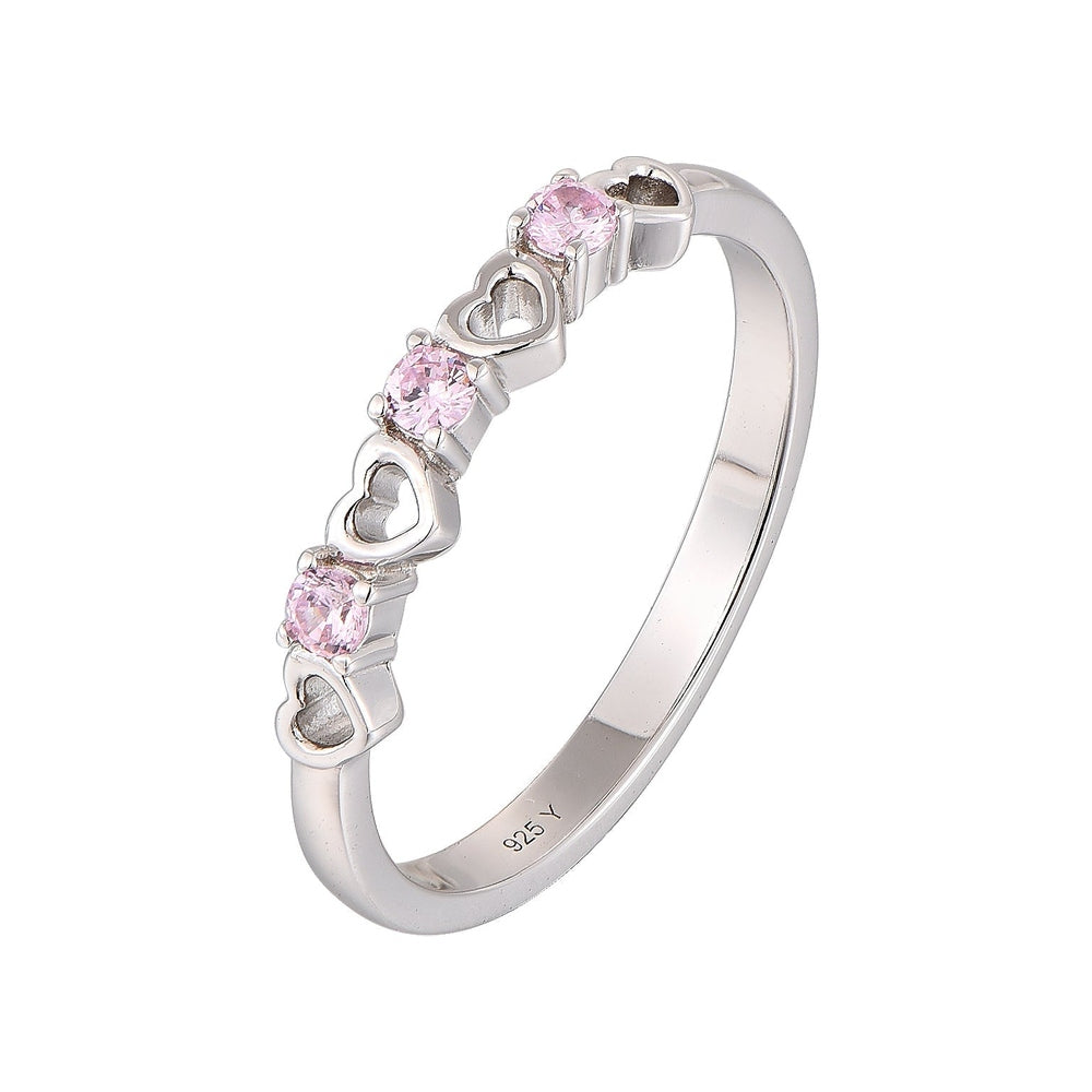 Hollow Pink Hearts Ring