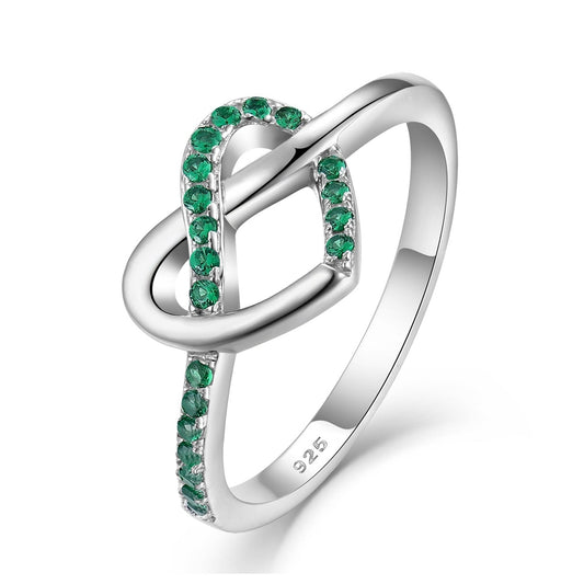 Green Gems Heart Ring